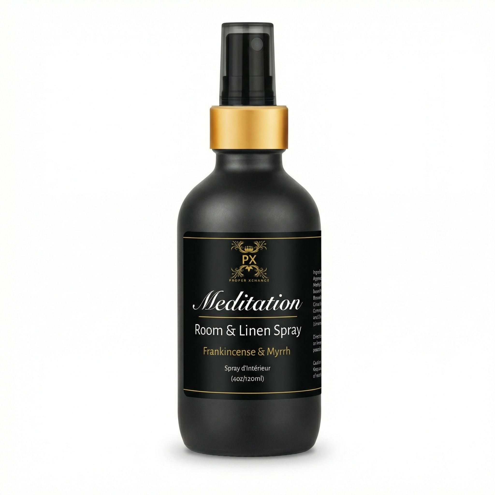 PX Meditation Room & Linen Spray bottle on a white background